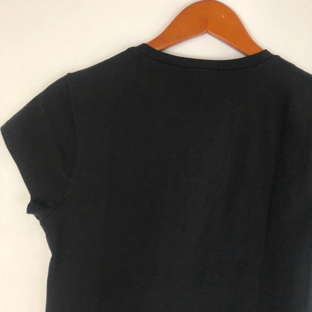NEW J Crew Cotton Stretch Short Sleeve Shirt Black‎ Size L